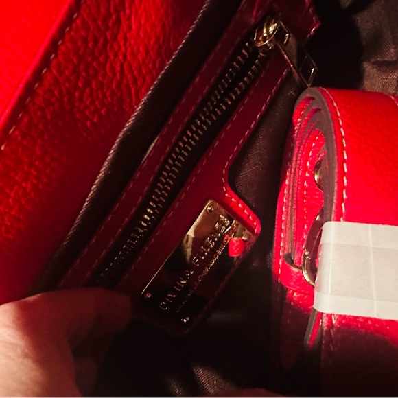 Divina Firenze Red Leather Gold Snake NWT 8”X10”CrossbodyHandle FREE SHIPPING - Picture 14 of 16